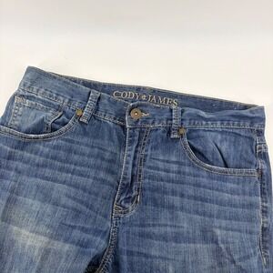 Cody James Core Mens Straight Leg Jeans Blue Medium Wash 34W x 36L Stretch Denim